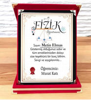 Fizik Öğretmenine Plaket (STD)