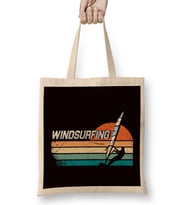 Retro Windsurfing Water Sports Windsurfer Ocean Wave Surfer Bez Çanta Uzun Saplı