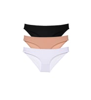 Mulvxbrf Brf02 3 Adet Süper Eko Set Likralı Kadın Slip Külot Siyah Ten Beyaz (Mulvix)