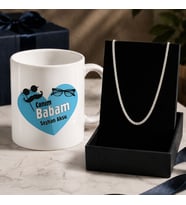 BK Gift Kişiye Özel Babalar Günü Tasarımlı Beyaz Kupa & Kral Zincir Kolye -8, Babalar Günü Hediyesi