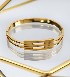 Geometrik Gold Renk Kelepçe Bileklik