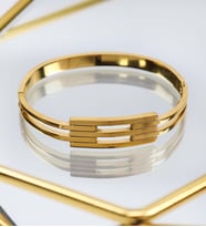 Geometrik Gold Renk Kelepçe Bileklik