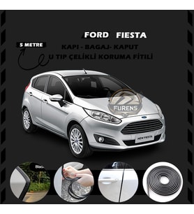 Ford Fiesta Oto Araç Kapı Koruma Fitili 5metre Parlak Siyah Renk