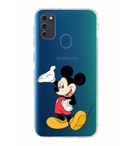 Samsung Galaxy M30s  Kamera Korumalı Kapak Mickey Mouse Tasarımlı  Şeffaf  Kılıf