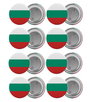 Bulgaristan Bayrağı Çanta Rozeti Seti 8 Adet En Büyük Boy 5.8cm İğneli Broş
