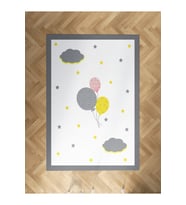 MEKTA HOME BEBEK VE ÇOCUK ODASI Üç Renkli Balon Desenli Halı