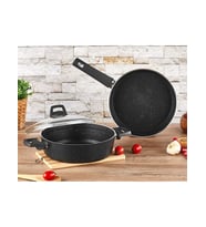 Chef Rubenis RC-300S Aquality 3 Parça Granit Tencere Seti Siyah