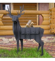GEYİK FİGÜRLÜ LAZER KESİM METAL KÖMÜRLÜ MANGAL (Siyah)