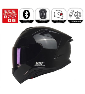 X340 Siyah Motosiklet Kaskı Spoiler Mod Güneş Vizörlü Full Face Kask