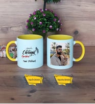Edebiyat Öğretmeni Kupa Bardak Sarı Fotoğraflı Öğretmenler Günü Hediyesi