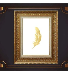 Gold Altın Kalın Çerçeveli Paspartulu Tablo vk1246