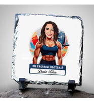 Kişiye Özel Hediye Karikatürlü En Güzel Halterci Dekoratif Taş