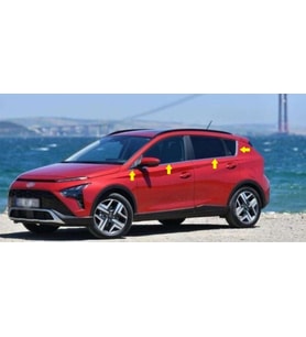 Hyundai Bayon Krom Cam Çıtası 8 parça 2021 ve üzeri Paslanmaz Çelik