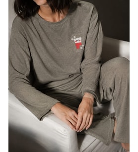 Kadın 1250-5 Seul Raporlu Pijama Takımı