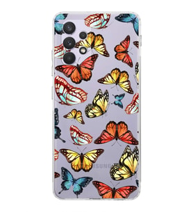 PrintiFy Samsung Galaxy A32 ile Uyumlu Water Color 2  Kamera Korumalı Şeffaf  Kılıf
