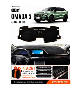 e-biz CHERY OMADA 5 (2022-2024) Uyumlu Torpido Koruma, Torpido Örtüsü, Torpido Kılıfı - Siyah-Bej - CY003