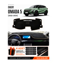 e-biz CHERY OMADA 5 (2022-2024) Uyumlu Torpido Koruma, Torpido Örtüsü, Torpido Kılıfı - Siyah-Bej - CY003