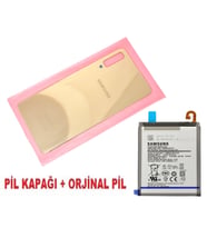 Samsung Galaxy A7 A750 Arka Pil Batarya Kapağı + PİL (CAM) GOLD