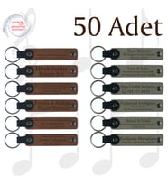 A Kahve & Kül Gri, Kuaför Salonu Müşterilerine Teşekkür, 50’li Set, İsim Yazılabilen Deri Anahtarlık