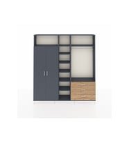 Arges Dolap 9 Raflı 3 Çekmeceli 2 Askılı 220x30x243 Antrasit-Antrasit/Çam