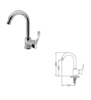 POLİSU GOLD MİX KUĞU LAVABO BATARYASI (Krom)