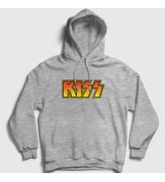 Presmono Unisex Gri Logo Kiss Kapüşonlu Sweatshirt 91413tt (Gri)