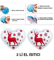 SIA 2 ADET KARDA GEYİK CEP SOBASI,EL ISITICI,SICAK SU TORBASI PVC 9cm