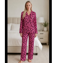 Night Kadın Casual Esnek Bol Pijama Takımı 4672