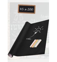 Yapışkanlı Yazı Tahtası 45x200cm Silinebilir Renkli Tebeşir Hediyeli Kara Tahta Akıllı Kağıt Tahta