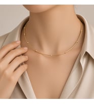 STİL İNCİSİ/XUPING JEWELRY DORİKA TOP BONCUKLU ZİNCİR KOLYE