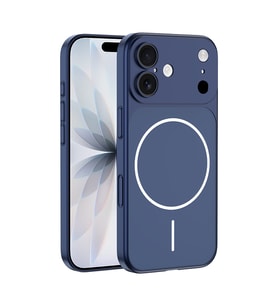 iPhone 16 Kılıf M-Safe Şarj Özellikli Kamera Korumalı Spark Kılıf (Mavi)