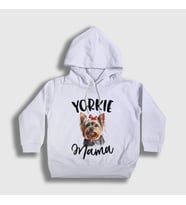 Presmono Unisex Çocuk Beyaz Yorkie Mama Mom Yorkshire Terrier Annesi Kapüşonlu Sweatshirt 556597tt