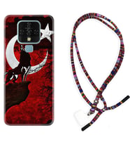 Tecno Camon 16 18P Pova Kılıf Boyun Asklı Rasta Silikon Wolf and Moon 2 1381