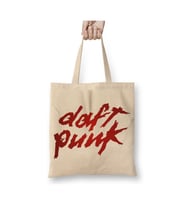 Daft Punk 04 Beyaz Bez Çanta Uzun Saplı Alışveriş Çantası Plaj Çantası