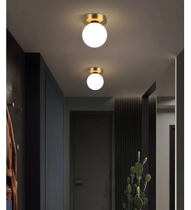 Rsylight Metal Modern Eskitme Kaplama Opal Camlı Tavan Plofyoner Tekli  Avize