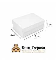 5x8x2 cm Asetat Kapaklı Takı Kutusu-Beyaz (DEMONTE) (50 ADET)