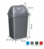 Garanti Metal 7400 Plastik Çatı Kapaklı Çöp Kovası (65 Litre)