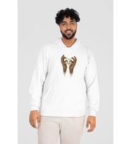 Oversize Unisex Sweatshirt - Kapüşonlu Özel Hoodie (Beyaz)