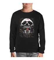 Skull over a Horror House Siyah Çocuk Sweatshirt