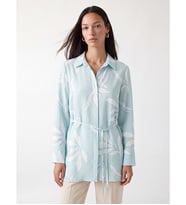 LCW EVERYDAY Yeşil Beli Kuşaklı Desenli Kadın Gömlek Tunik