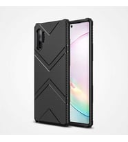 Galaxy Note 10 Plus Kılıf Köşeleri Airbagli Parmak İzi Yapmayan Hank Silikon Kılıf (Siyah)