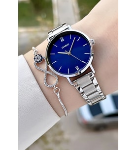 Casio CSISTE159 Kadranı Lacivert Kordonu Gümüş Renk Kadın Kol Saati