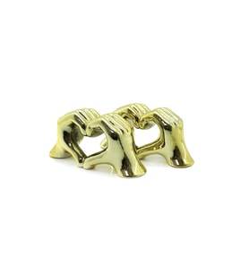 Kalp Yapan El Tasarımlı Biblo - Mega Boy - Seramik - Parlak Altın