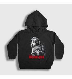 Presmono Unisex Çocuk Siyah Daryl Dixon V2 The Walking Dead Kapüşonlu Sweatshirt 520772tt