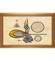 ALTIN ÇERÇEVELİ PASPARTULU TABLO CR1496