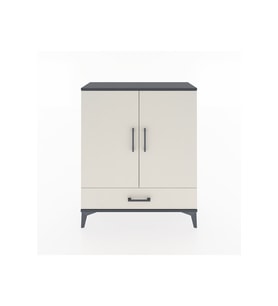 Arges Şifonyer 2 Raflı Tek Çekmeceli 2 Kapaklı 88x30x106 Antrasit-Aytaşı