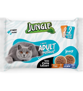 4 x 100 Gr Çift Lezzet Pouch Yetişkin Kedi Ton - Somonlu