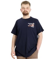 Mode XL Büyük Beden Erkek T-shirt CULTURE 23146 Lacivert