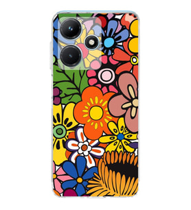 PrintiFy İnfinix Hot 30i ile Uyumlu Retro Color 2  Kamera Korumalı Şeffaf  Kılıf