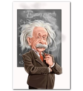 Cakatablo Alber Einstein Karatahta Karikatürize MDF Tablo